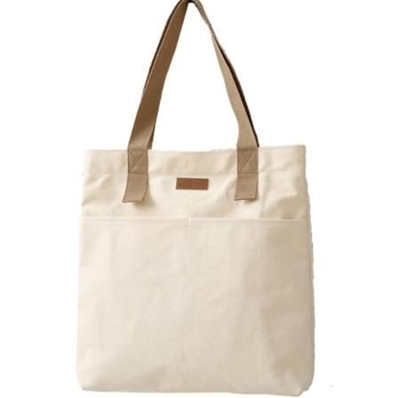 Miljøvenlig muleposetaske i lærred med stor kapacitet Litterær modeskuldertaske (hvid)