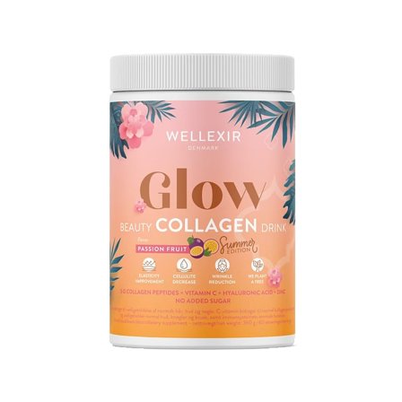 3 for 2 - Wellexir Glow Beauty Drink Passion fruit, Helse & Madvarer, Kosttilskud, Kosttilskud Til Kvinder