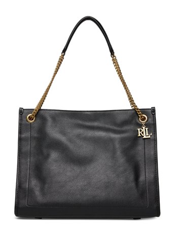 Lauren Ralph Lauren Pebbled Leather Large Bradley Tote Bag - Black - ONE SIZE