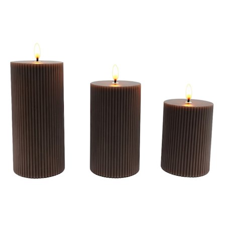 LED-kynttilät aidosta vahasta – 3 kpl