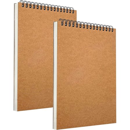 2-pack A4 Skissböcker Skissblock Hård Rygg A4 Spiralbunden Skissblock för Barn Vuxna, 2-pack