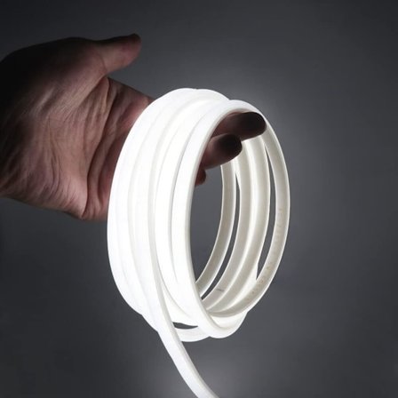 Fleksibel COB Neon Strip, 220V LED Strip 288 LED/m, Klipp til 50cm, IP65 Vanntett Modifisert Silikon Tau Lys (5m, Kald Hvit)