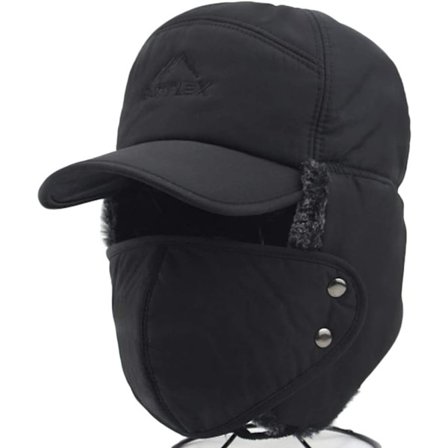 Unisex Talvi 3-in-1 Tekoturkis Ski Hat Kaulahuivin Korvanlämmittimet Lämmin Tuulenpitävä Hattu Irrotettavalla Täyskasvopeitteellä Ski Pyöräily Hattu 