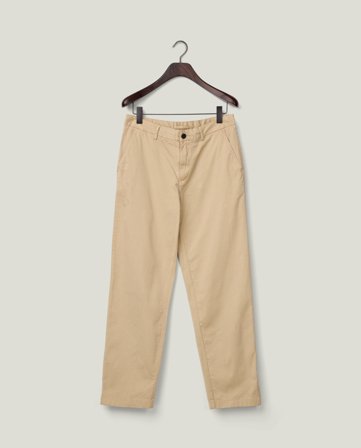 Lexington Klassisk bukse i bomullstwill, beige