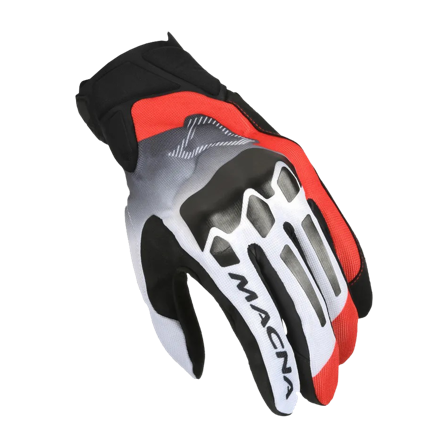 Motorradhandschuhe Macna Mana Weiß/Rot/Schwarz XL
