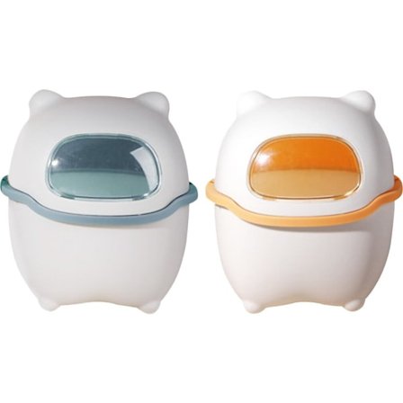 2 st Soptunnor med Lock Djur Soptunnor Små Soptunnor Söt Papperskorg Skräpkorg Tecknad Förvaringshink Sidor Kontor