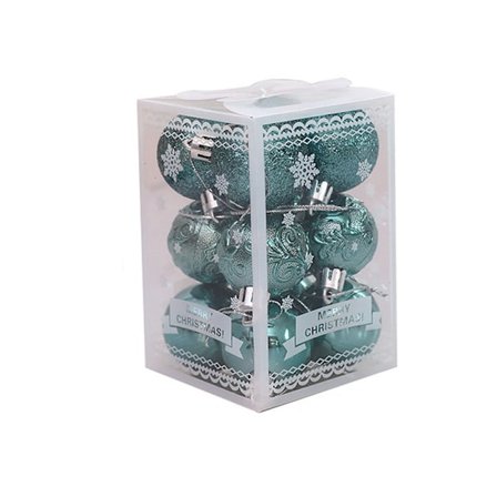 Sett med 6 julekuler i gull for juletrepynt, skinnende, matt, blank