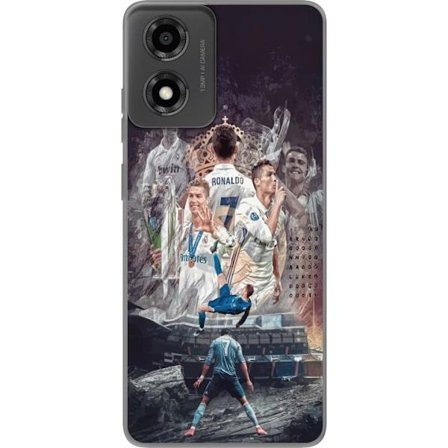 Yhteensopiva Puhelinkuori Motorola Moto E14 Cristiano Ronaldo Al-Nassr Portugali ikoninen hyökkääjä ja kaikkien aikojen paras maalintekijä, jolla on v