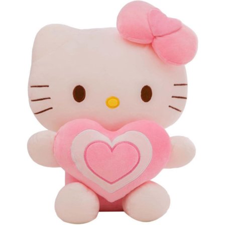 11,8 tommer søt Hello Kittys bamse, hjemmedekor babydukke, koselig dyre bamse, valentinsdag bursdagsgave. (rosa) (FMY)