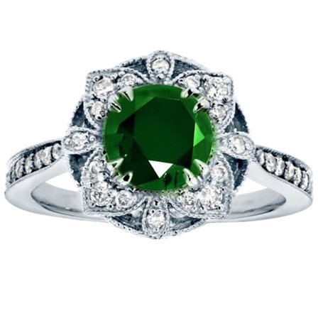 Fashion Hollow Flower Damring i koppar med blå zirkon, storlek 6-10