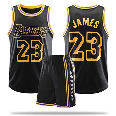 NBA basketuniform Mamba ormmønster-svart drakt-Nr. 23 James-FA-