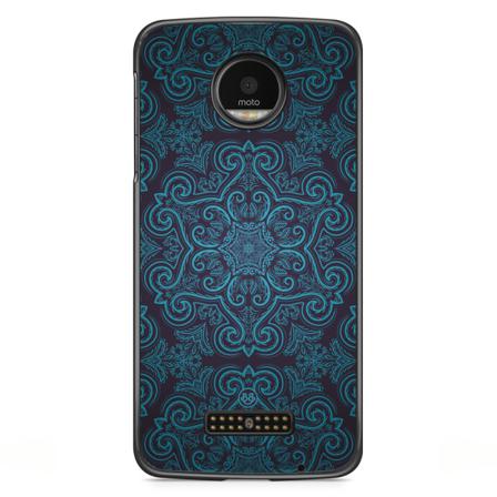 Bjornberry Skal Motorola Moto Z - Blå Retromönster