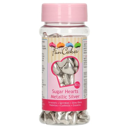 Metallic Sølvfarvet Hjertekrymmel