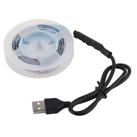LED RGB Stripelys 5V USB-drevet fargeskiftende tapelys med knappkontroll for soverom 2m 6.6ft