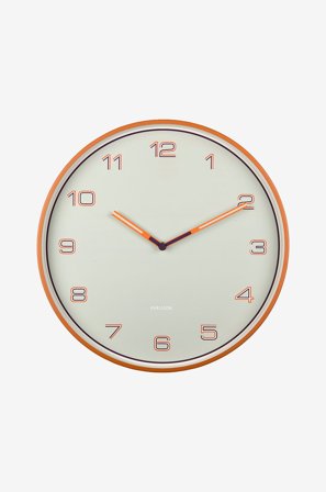 Karlsson - Veggklokke Lined Numbers - Orange - Veggklokker & bordklokker - Fra Homeroom