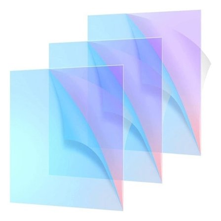 Akryl Farvet Gennemsigtig Akryl Radiant Sheet Laserskæring Akrylplade, 8 X 12 Tommer (2,6 mm Tyk_ NN