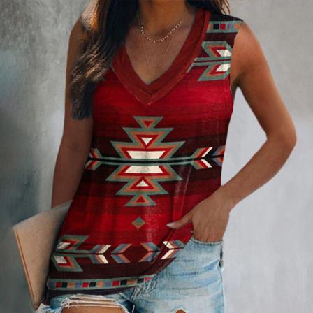 T-shirts Med Lös Passform För Kvinnor Med Geometriskt Print