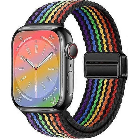 Nylon Sport Loop Armband Kompatibelt med Apple Watch, Ultratunt Armband
