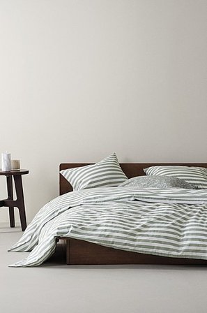 Jotex - Pussilakanasetti Parivuode Orgaaninen Vihreä/valkoinen Vihreä/valkoinen - KAYO - Osta Parisängyt Jotex