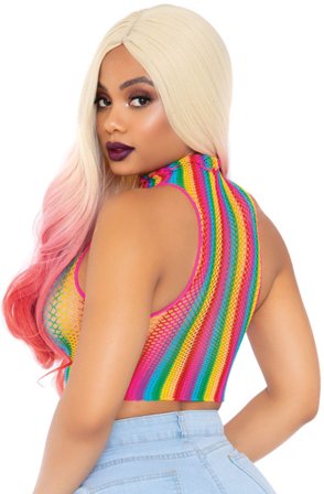 Kjøp Leg Avenue Rainbow Net Crop Top - Topp | God pris