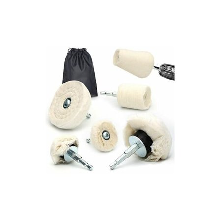 Poleringsskiva för borr, 6 st poleringsskiva, för metall, smycken, trä, keramik