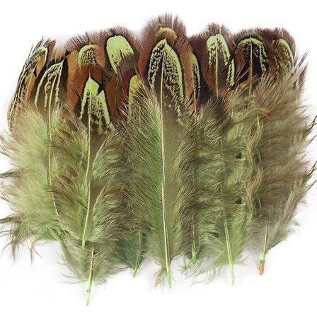 100 stk. 5-7,5 cm Grønne Fasanfjer Bulk Forskellige Farver Naturlige Fjer Håndværk Tøj Hat Syning Dekoration 2025th
