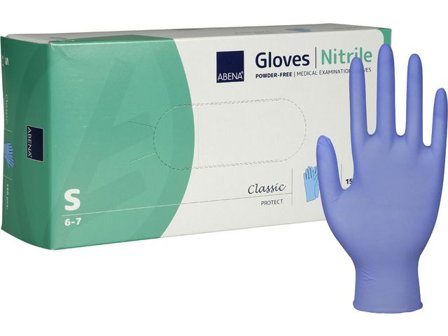 ABENA Nitrilhandske puderfri blå S 150/fp - Lyreco - Skyddsutrustning - Engångshandskar - Nitrilhandskar