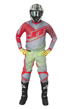 Maglia Cross JT Racing Prime Rosso-Giallo-Grigio M