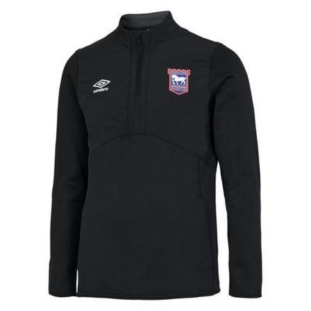 Ipswich Town Fc Herr 22/23 Umbro Half Zip Fleece Topp Xl Svart/c