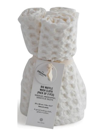 The Organic Company | Big Waffle Wash Cloth (Pack Of 3 Pcs) | ONE SIZE x 25