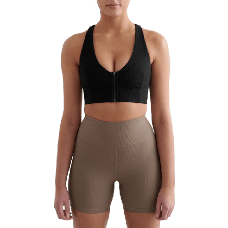 aim'n Ribbed Performance Zipped Bra Träningskläder Dam Svart M