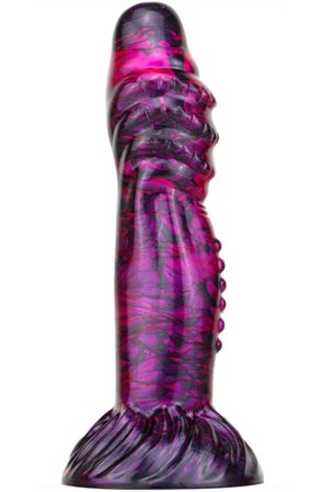 Metallic Fantasy Dildo Croq Purple/Black 22 cm Dragon dildo - Blushme.se