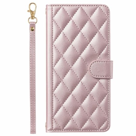 Etui til iPhone 13 rosaguld [med kort snor] ins flip kort læder crossbody lanyard