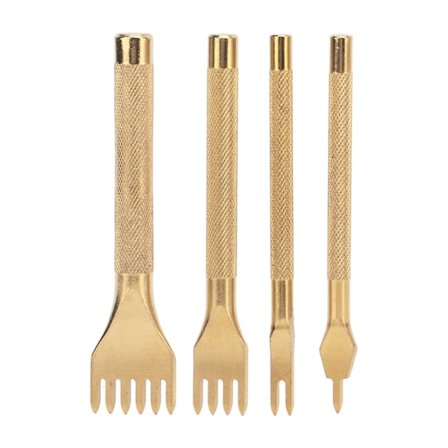 4 stk. Lær Syl Punch Rombe 4mm Rustfritt Stål Sklisikkert Håndtak Høy Skarphet Rombe Lær Meisel for Lær