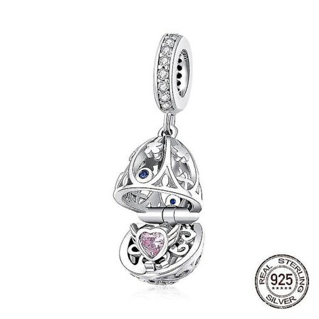 Berlocker Hängen Påskägg Pärlor Zirkon Hänge Passar Pandora Armband & Halsband Tillverkning 925