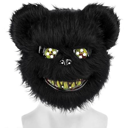 Halloween Skummel Bjørnemaske, Skumle Masker for Voksne og Barn, Horror Teddybjørn Maske, Plysj Blodig Bjørnemaske, for Halloweenfest Karneval Cosplay