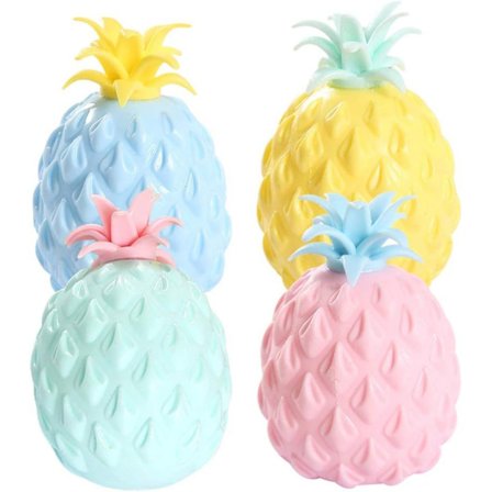 4 kpl Ananas Stress pallot Lelut Geeli Vesihelmet Puristus Anti-Stress pallot Hedelmälelu Satunnainen Väri