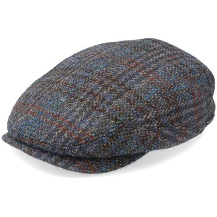 Stetson - Blå flatcap Keps - Belfast Driver Cap Harris Tweed Navy Flat Cap @ Hatstore