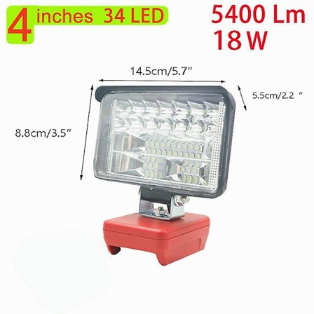 3/4/5/8 tum elektrisk led för Milwaukee M&18 18v Li-ion batteri Bärbar lampa inomhus utomhus Spotlight Belysning Arbetsljus