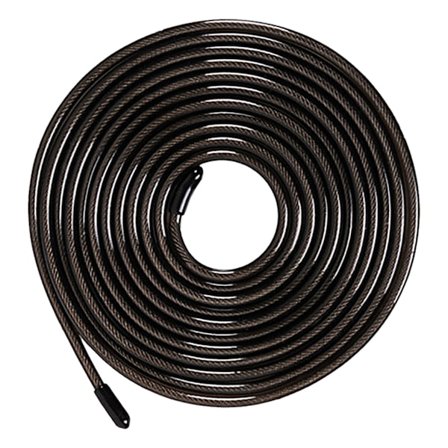 Springtov udskiftningswire 9,8ft sort stålkabel PVC-indpakket anti-sammenfiltring 4,5mm tyk til springtov