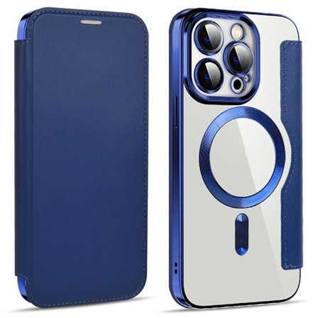 iPhone 14 Pro Wallet Cover RFID Blocking MagSafe - Dark blue