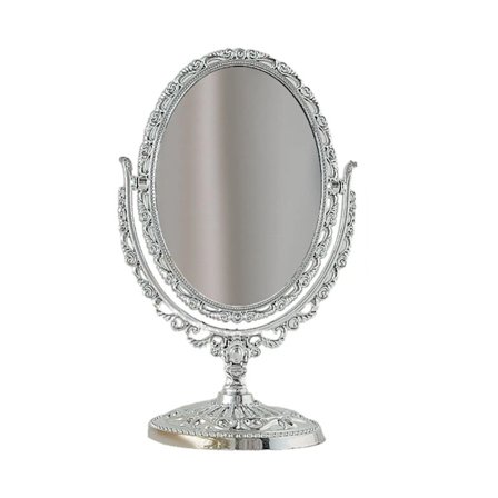 Vintage Sminkespeil Retro Stil Svingbart Kosmetisk Speil Dobbeltsidig Toalettbord Speil Lite Bord Speil for Baderom Kommode Jenter