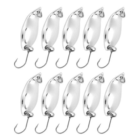 10 stk Parti Fiske-Wobbler Skedstil Kunstig Metallbeten Krok (sølv, 2,5g)