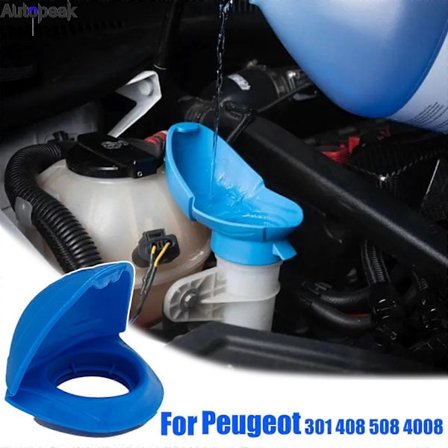 Tuulilasinpesunestesäiliön säiliöpullo kannen suppilosuoja Peugeot 301 307 308 408 508 3008 4008 Citroen C5 C4L C2:lle