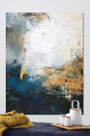 Malerifabrikken - Tavla Freja White Vision - Blå - Tavlor - 90X120 - Från Homeroom