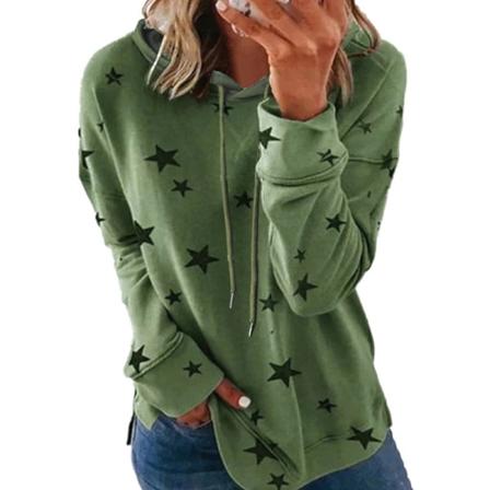 Casual i plusstorlek, casual tröja, tröja med huva Green,4XL