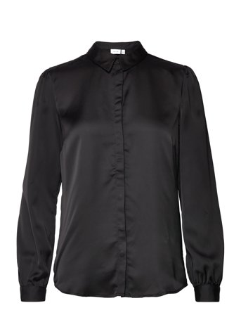 Viellette Satin L/S Shirt - Noos Black Vila