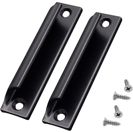 2 stk. Aluminium Håndtag | Skydedørs Håndtag | Balkon Dør Håndtag | Skab Skuffe Håndtag Sort