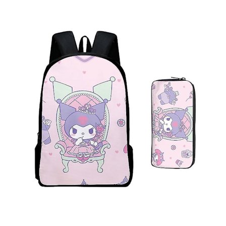 Fashion Tegneserie Skole Taske Pen Etui To-delt Sæt Kuromi Mymelody Stor Kapacitet Rygsæk
