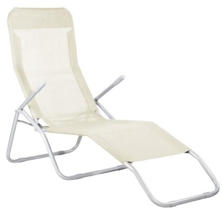 SPRINGOS tilbagelænet havedæksstol Balancemekanisme - Beige Beige